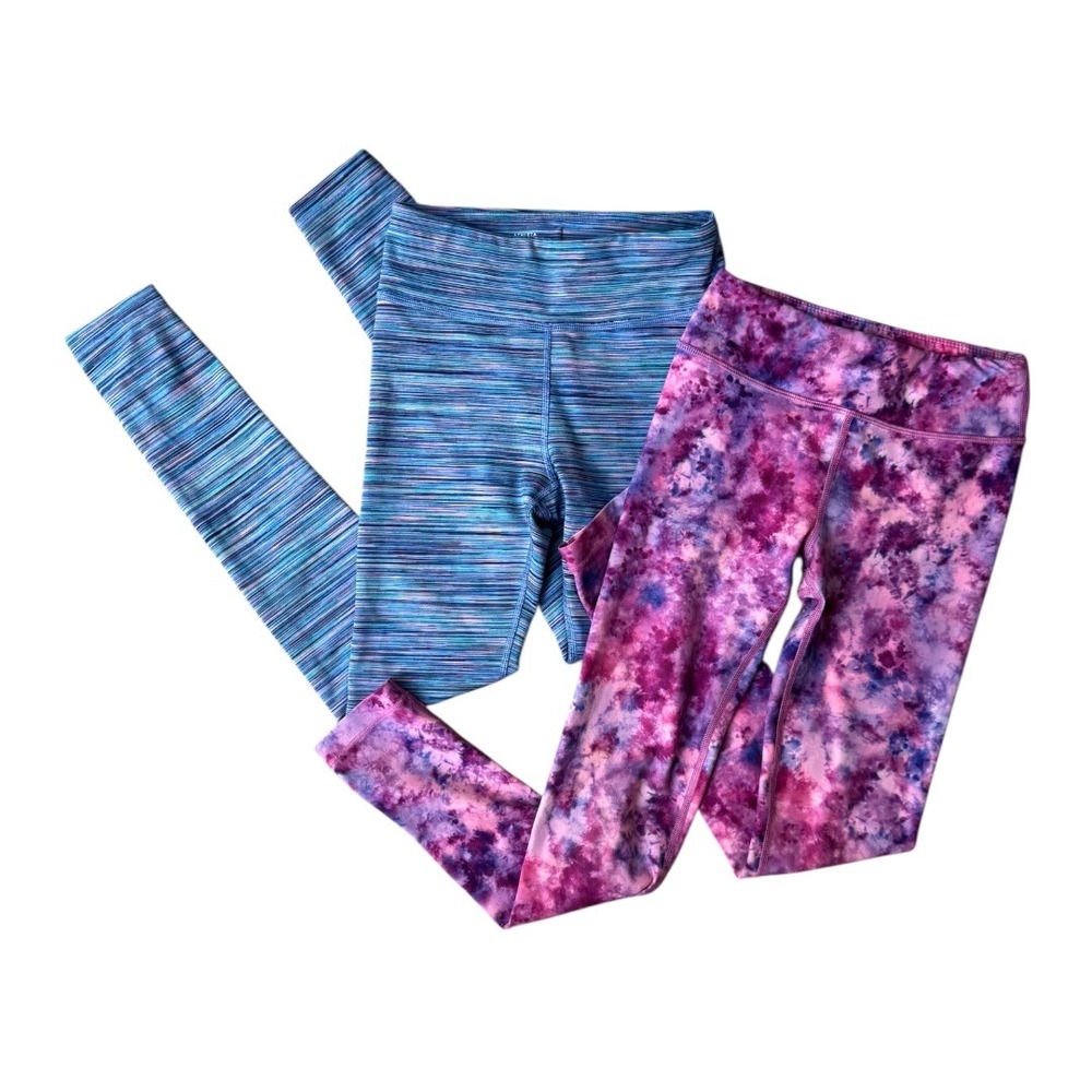 Athleta Girl High Rise Printed Chit Chat 2 Pack Leggings Size Medium (8-10)